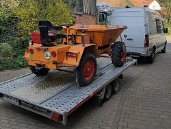 Baumaschinentransport Sonderfahrt 2,5 Tonnen Dumper